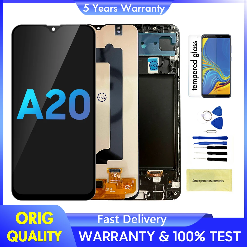 1 PCS Super AMOLED Display for Samsung Galaxy A20 A205 SM-A205F A205G A205U LCD with Touch Screen Digitizer Assembly Replacement