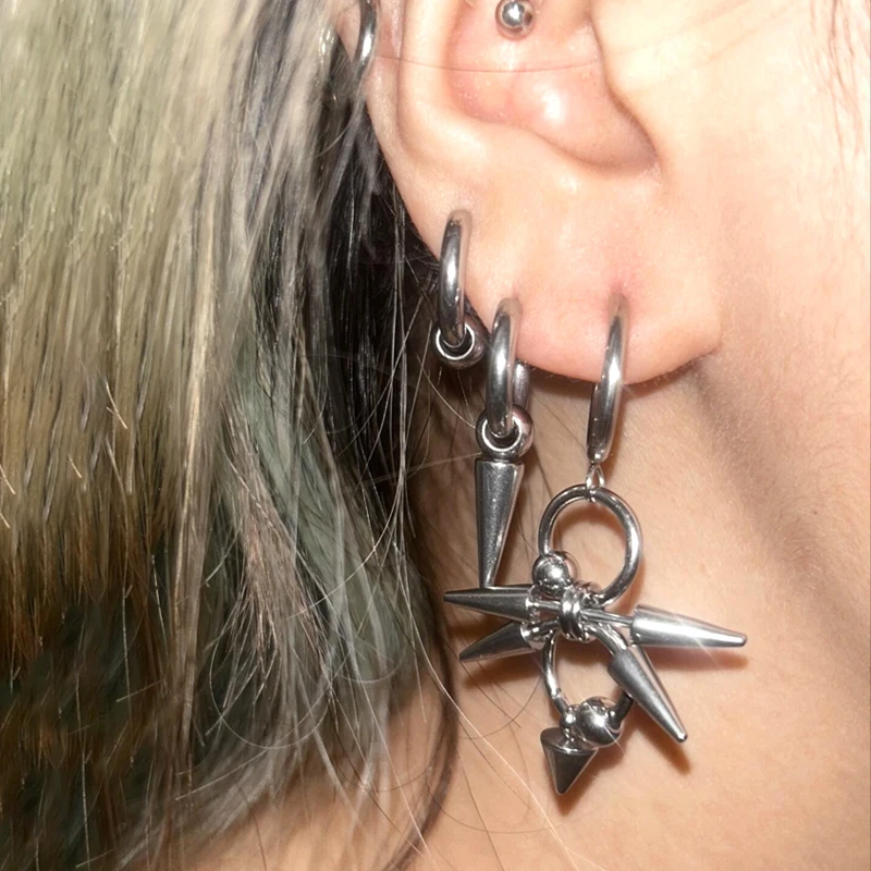 Biżuteria Goth Nit Tygrys Paznokcie Kolczyki Grunge Rock Akcesoria Punk Łańcuchy Kolczyki Kobiety Punk Charms Moda Kolczyki Estetyczne