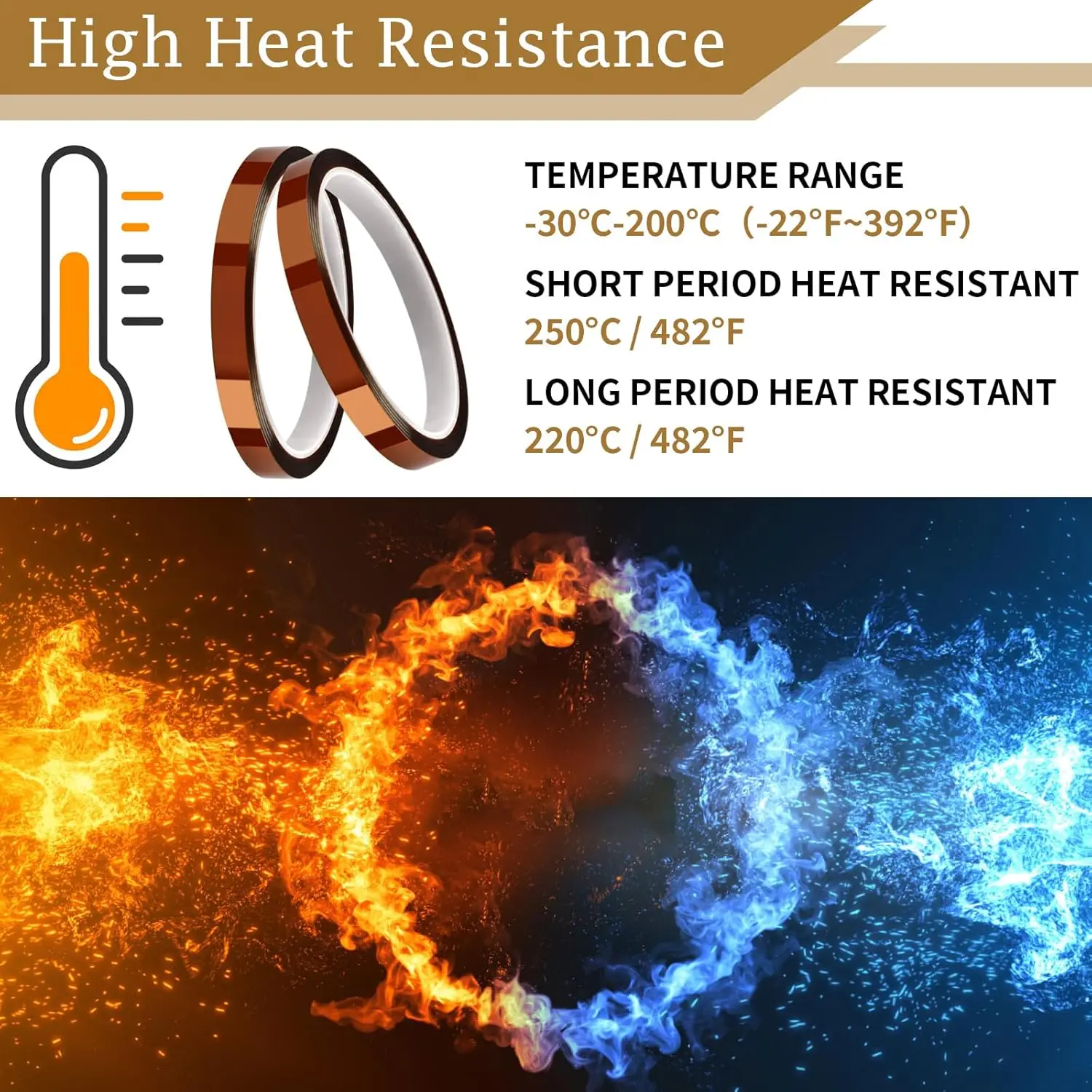 Полиимидная клейкая лента BGA PCB Защита 3D-печатной платы Высокотемпературная термостойкая электронная изоляция