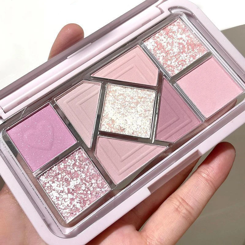 9 Colors Low Saturation Eyeshadow Palette, Matte & Shimmer Pearl Pressed Powder, Natural Waterproof Pigmented Eye Shadow Makeup