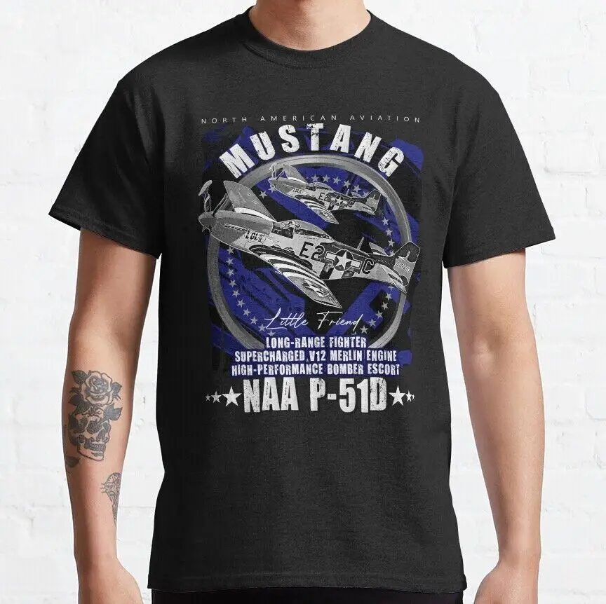 P-51 Mustang North American Aviation WW2 P51 Fighter Plane Classic T-Shirt