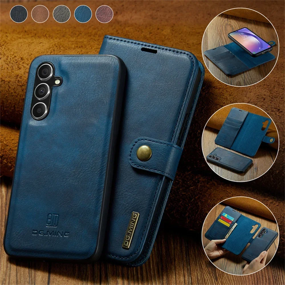 

A55 A35 A15 A16 A54 5G Flip Case For Samsung Galaxy A55 2In1 Detachable Wallet Leather Cover For Galaxy A35 A 55 A15 A16 Funda