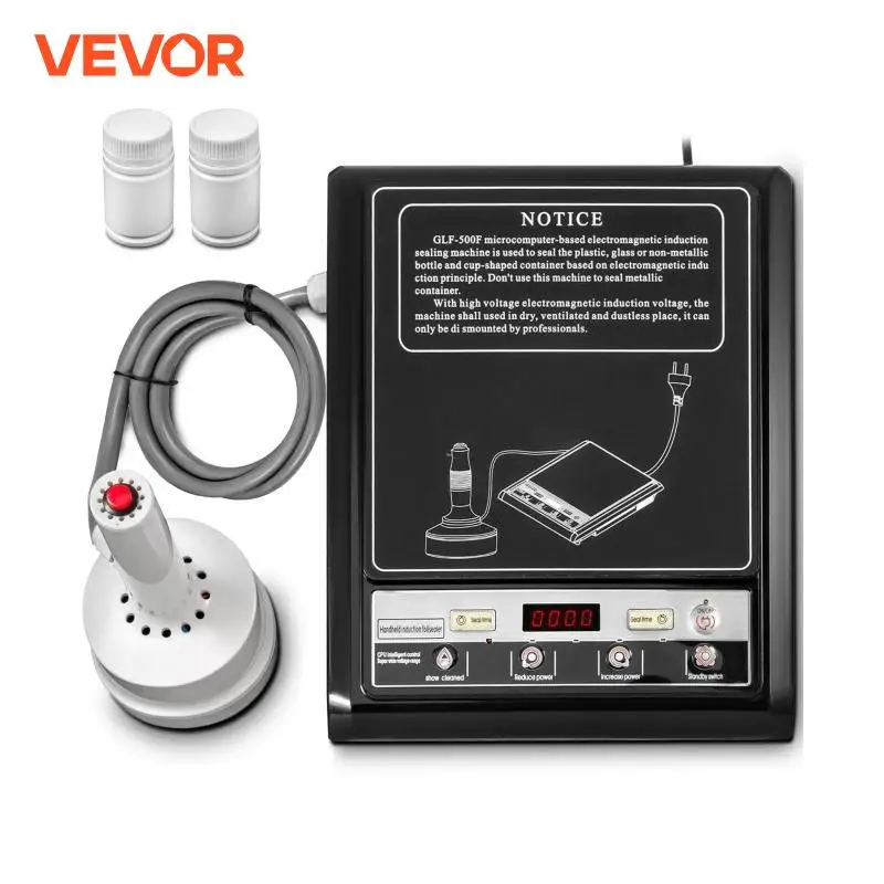 VEVOR 110V Mesin Penyegel Elektromagnetik Foil Tutup Botol Segel Induksi Genggam dengan Fungsi Hitung Portabel untuk Industri