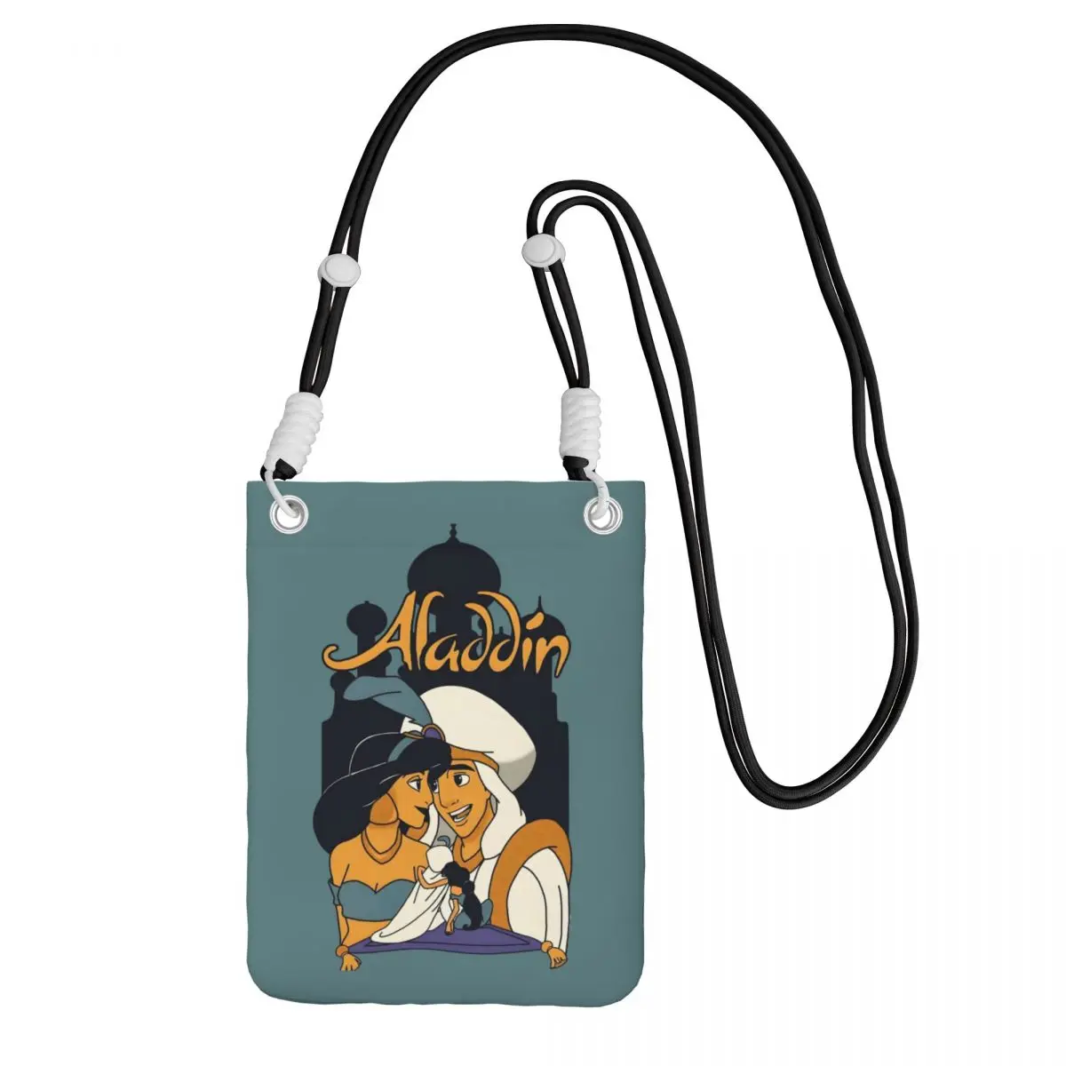 

Custom Aladdin Carry A Mobile Phone Bag Diagonally Women Men Musical Fantasy Film Mobile Phone Bag for Cycling Phone Money Pouch