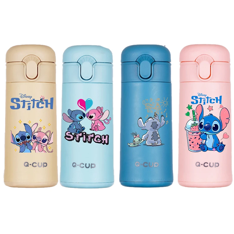 

400ml Stitch Portable Cup Boys Girls Water Bottle Anime Cartoon Drinking Bottle Portable Large Capacity Water Bottle Gift New
