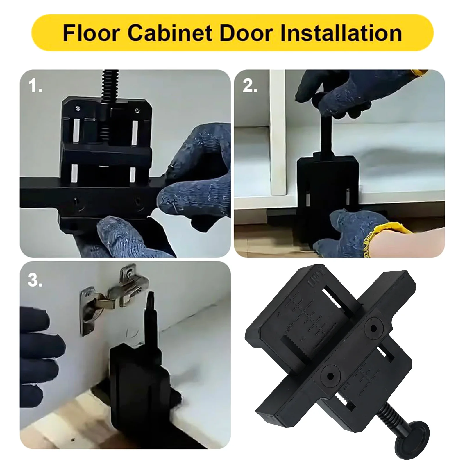 3pcs Cabinet Door Installation Positioner Adjustable Aluminum Alloy Cabinet Hardware Jig For Woodworking Cabinet
