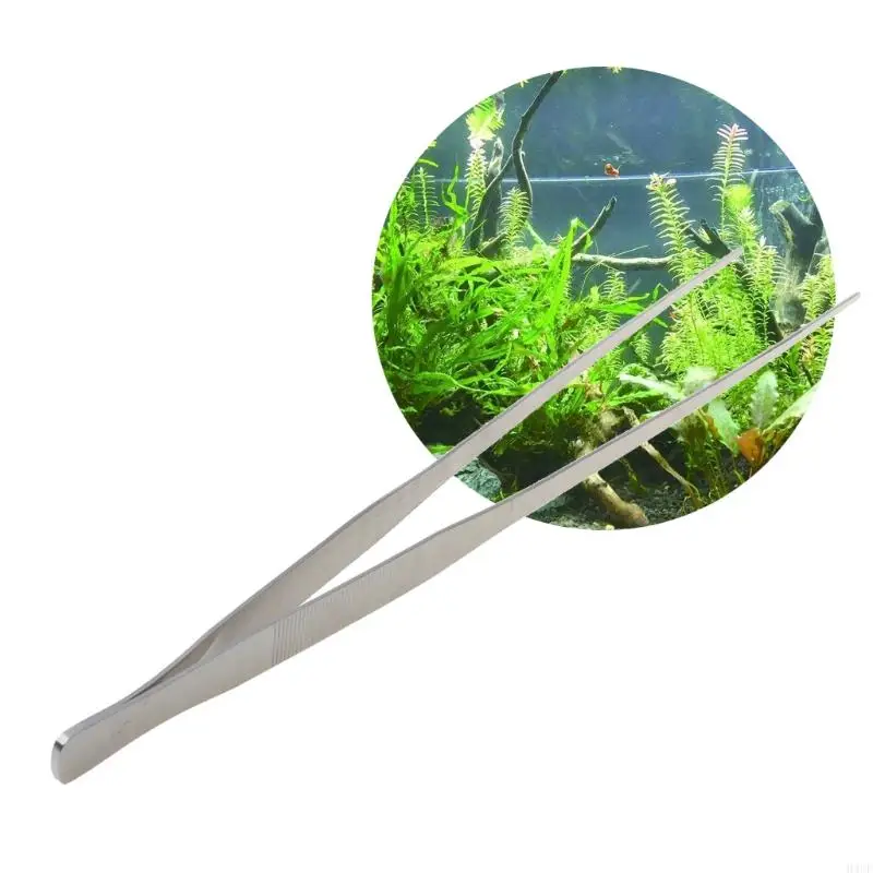 H3CF Aquarium Tweezers Stainless Steel Straight for Fish Tanks Plant 19 Inches