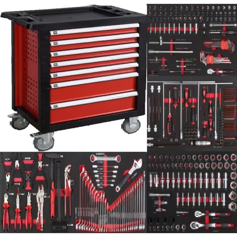 

7 Drawer Tool Trolley 5 Layer CRV 324pcs Hand Tool Sets Customized Car Repair Tool Storage