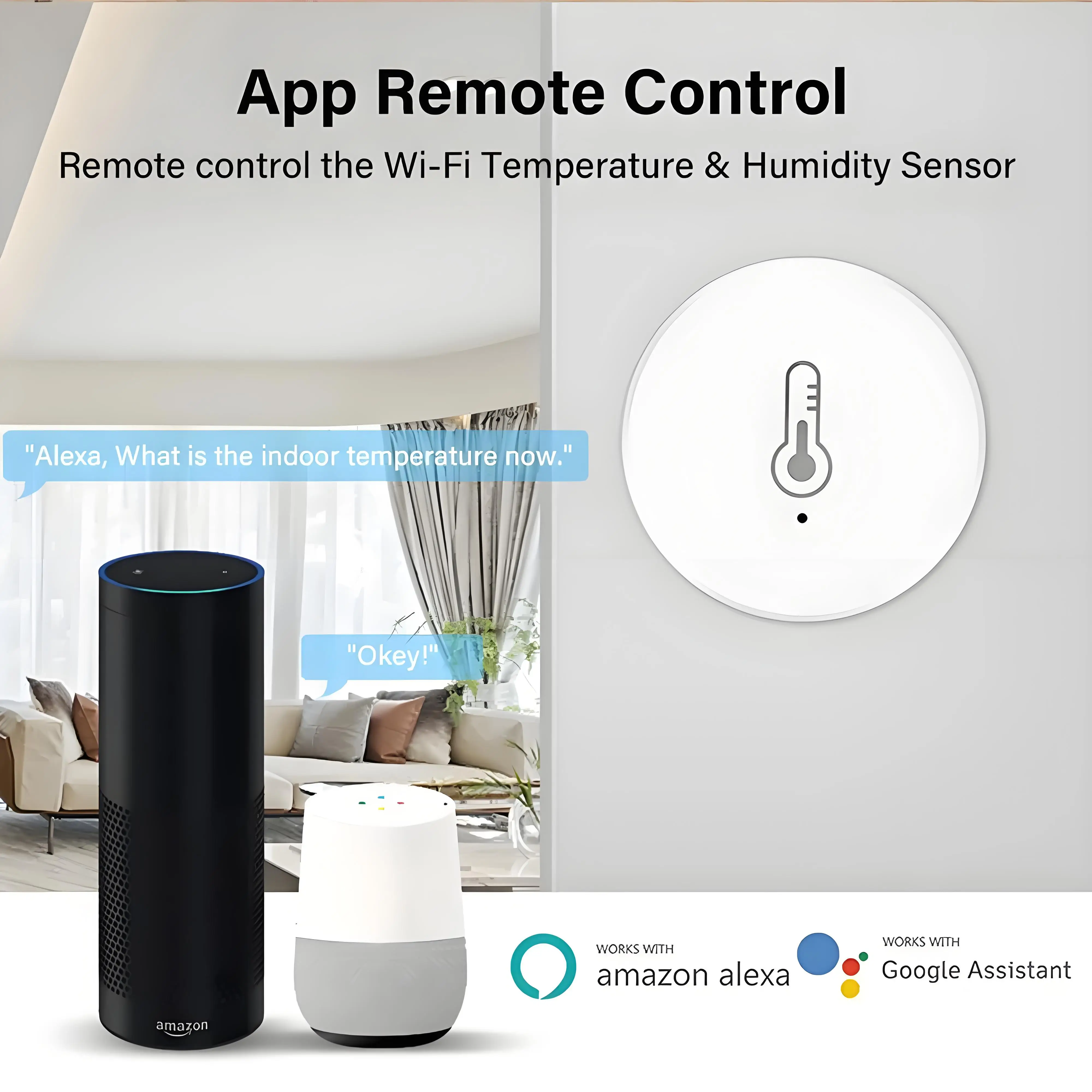 Tuya ZigBee Mini Temperature And Humidity Sensor Indoor Humiture Detector Voice App Control Works With Alexa Google Home