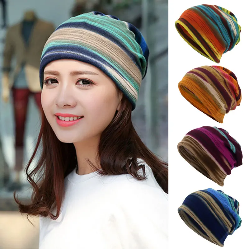 Autumn Winter Beanie Hat Men WomenThin Knitted Hats Skullies Beanies Flannel Warm Bonnet Unisex Multifunction Hedging Cap