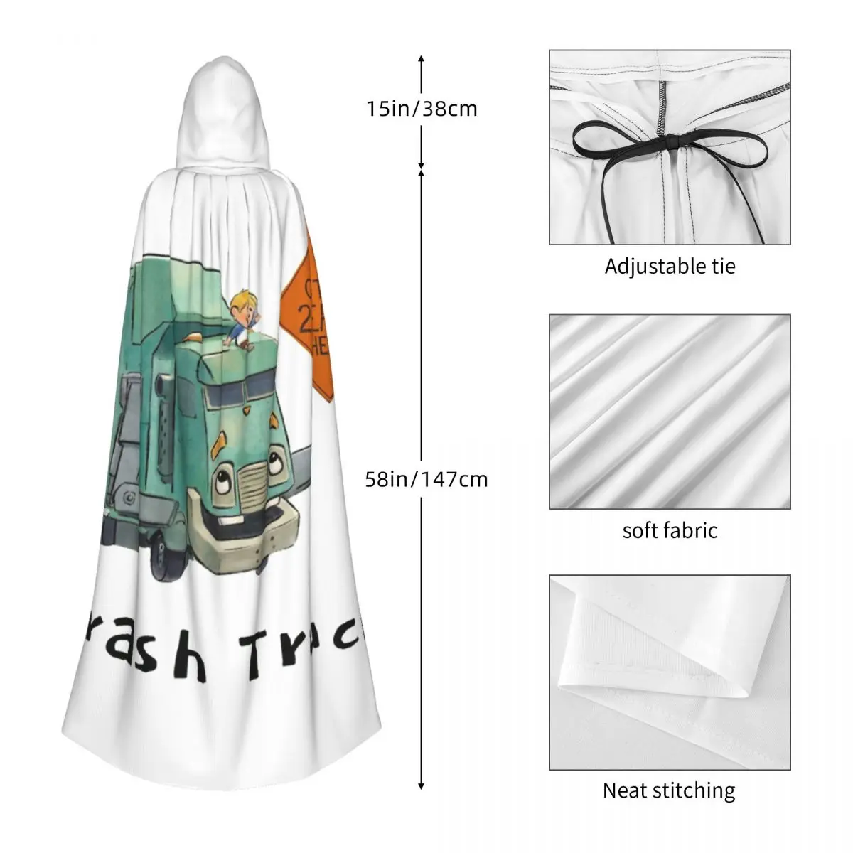 쓰레기 트럭 만화 넷플릭스 긴 후드 망토 마녀 중세 의상 코스프레 케이프 할로윈 코트 성인 유니섹스