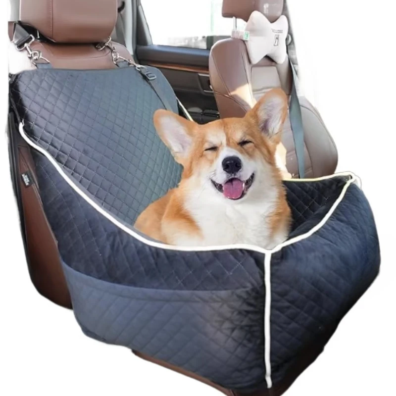 

Dog car seat for small/medium dogs, luxury dog booster seat for front or rear seats,seat travel cot removable and washable