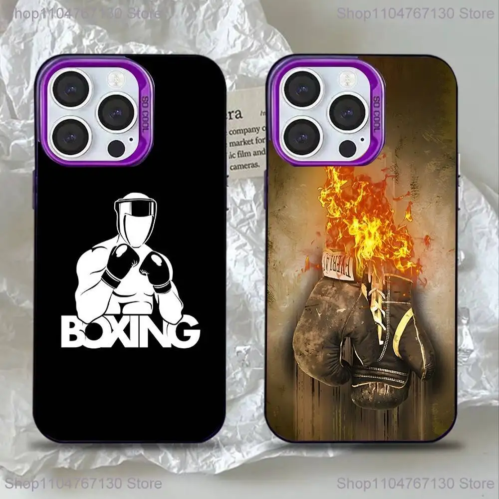

Boxing Gloves Phone Case For iPhone 16,15,14,13,12,11,Mini,Pro,SE,MAX Purple Matte Silicone Cover