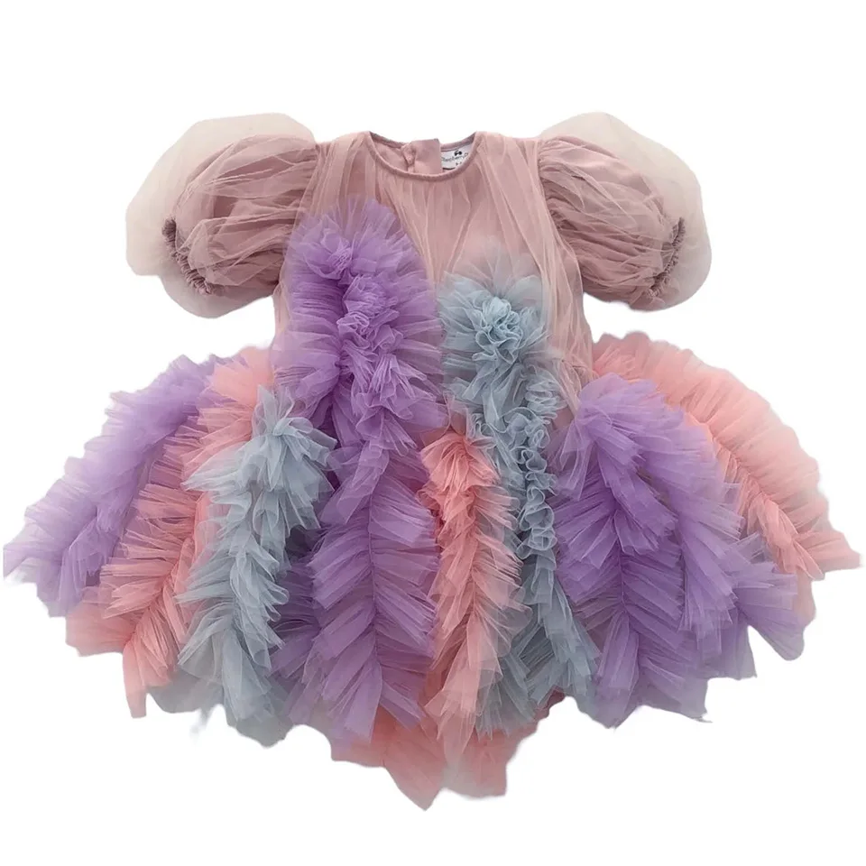 raspberryplum Girls Tutu dress rainbow Fluffy Tulle Princess Ball Gown Pettiskirt Ballet Dance Kids Party/tutu birthday dress