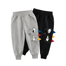 Cartoon Dinosaur Boys Trousers Sports Pants 2024 Autumn Cotton Sweatpants for 2-9Years Boy Full Length Harem Pant Kids Trousers