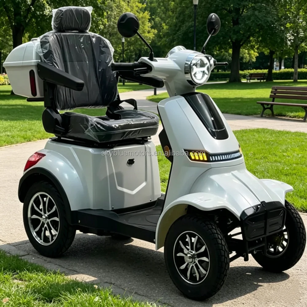 4 Wheel Electric Mobility Scooter Dual Seat Long Range Removable Battery Low Speed Elderly Shopping Adults