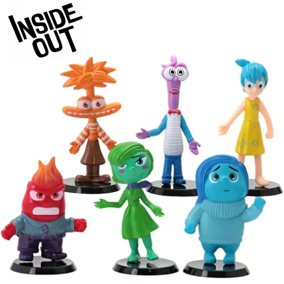 6pcs/set Inside Out 2 Figure Anime Joy Sadness Angry Action Figurine Fear Disgust Kits Collection Model Toy Gift In Stock