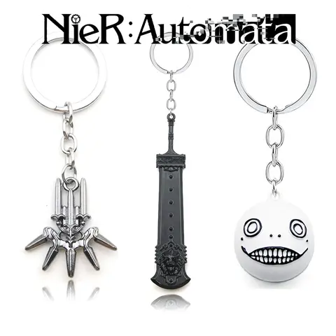 Game NieR: Automaten Sleutelhanger Robot 2B Emil No2 Type B Witte Bal YoRHa Metalen Hanger Sleutelhanger voor Game Liefhebbers Collectie Sieraden