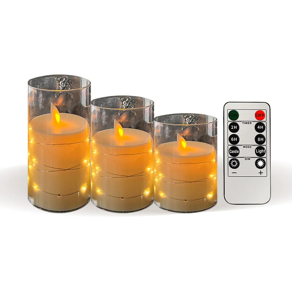 LED Candles Lights Remote Control Romantic Candle Light Flameless Electronic Candle Lamp for Wedding Bar Church Decor