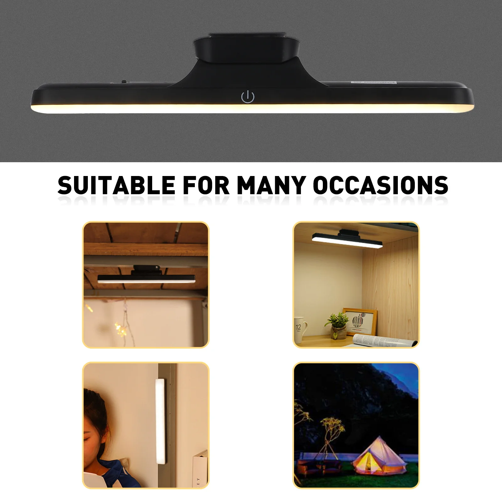 

Desk Light Eye Protection Lamp Led Reading Household Charging Study Rechargeable Black Usb Office
