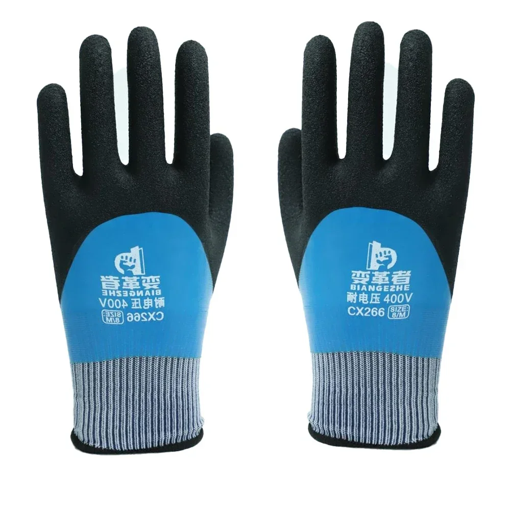 

Blue Electrician Insulating Gloves Natural Rubber Work Safe Glove Withstanding Voltage 400V Tool Protective Accessories