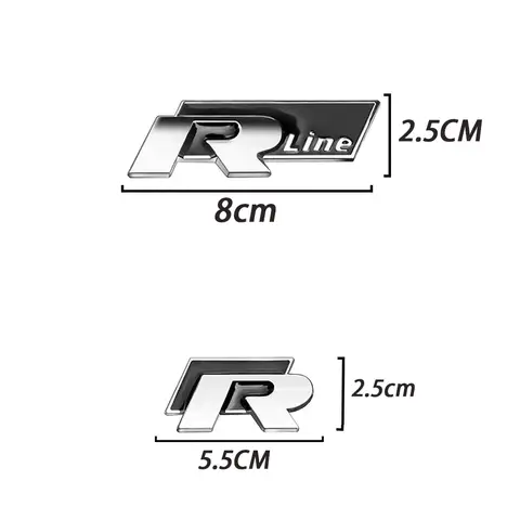 वोक्सवैगन VW गोल्फ 4 5 6 7 बोरा MK7 बीटल टूरन टिगुआन GTI R लाइन के लिए 1 पीस मेटल कार साइड बॉडी ट्रंक Rline R प्रतीक स्टिकर top 8 best sales आरलाइन लोगो vw - №3