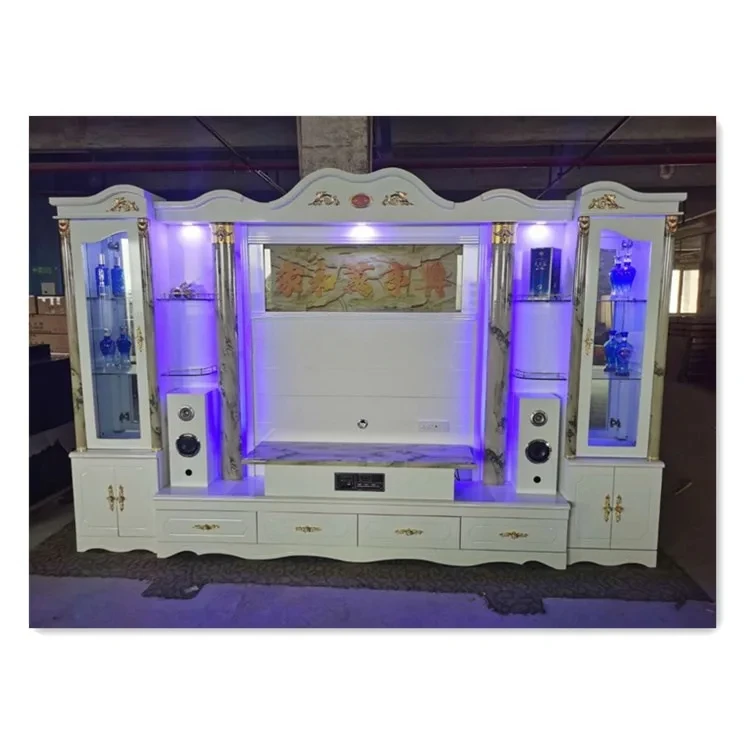 

Modern simple overall combination with audio wine cabinet Chinese style marble living room TV cabinet