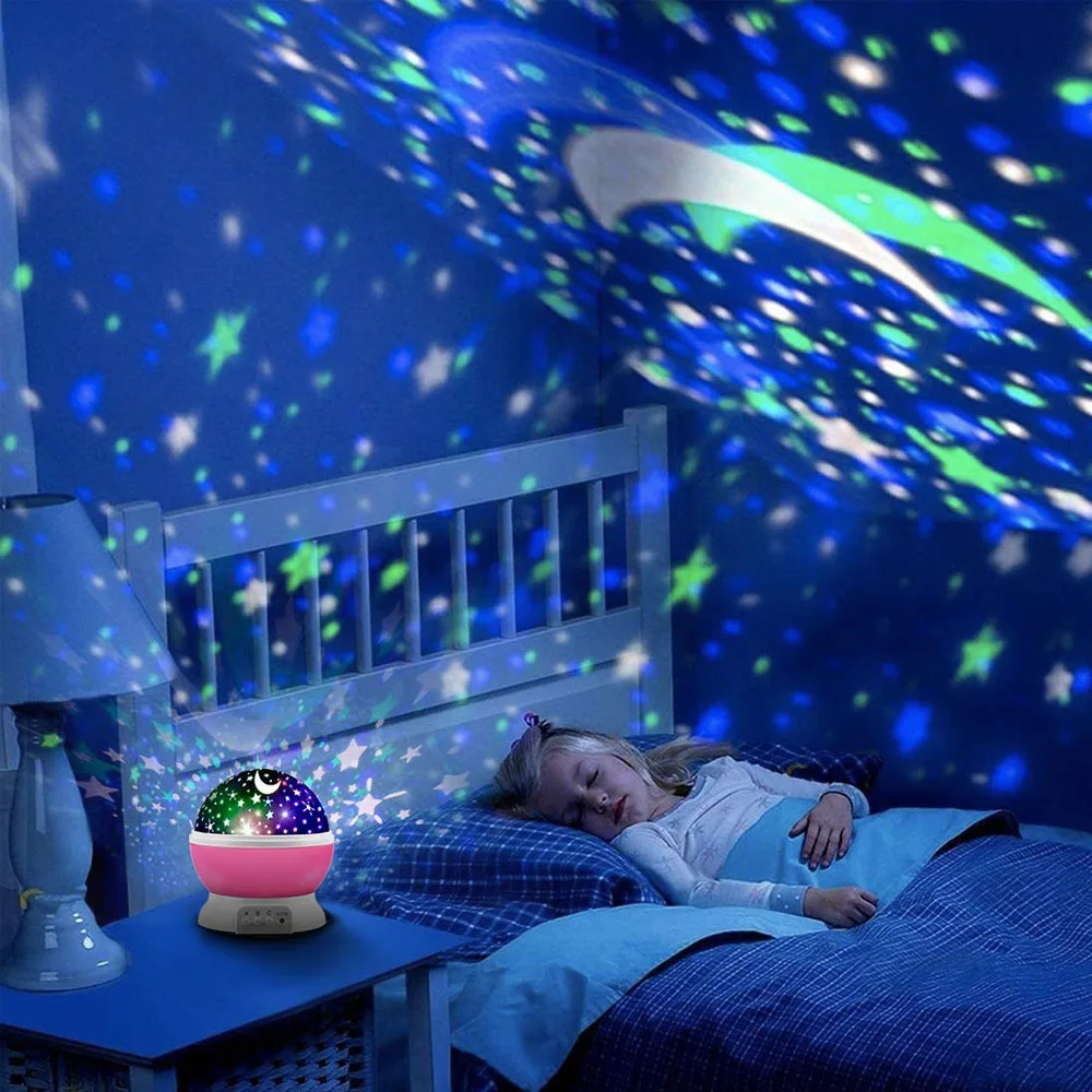 Galaxy Star Projector Night Light Lamp Fun Gift for Girls and Boys Rotating Star Sky Moon Light Projector for Kids Bedroom Decor