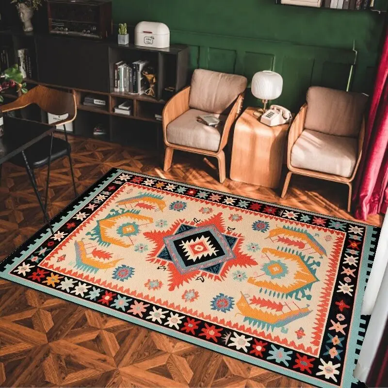 Classics Bohemian Living Room Rugs Decoration Bedroom Carpet Anti Slip Lounge Table Area Rug Persian Carpet Boho Passageway Mat