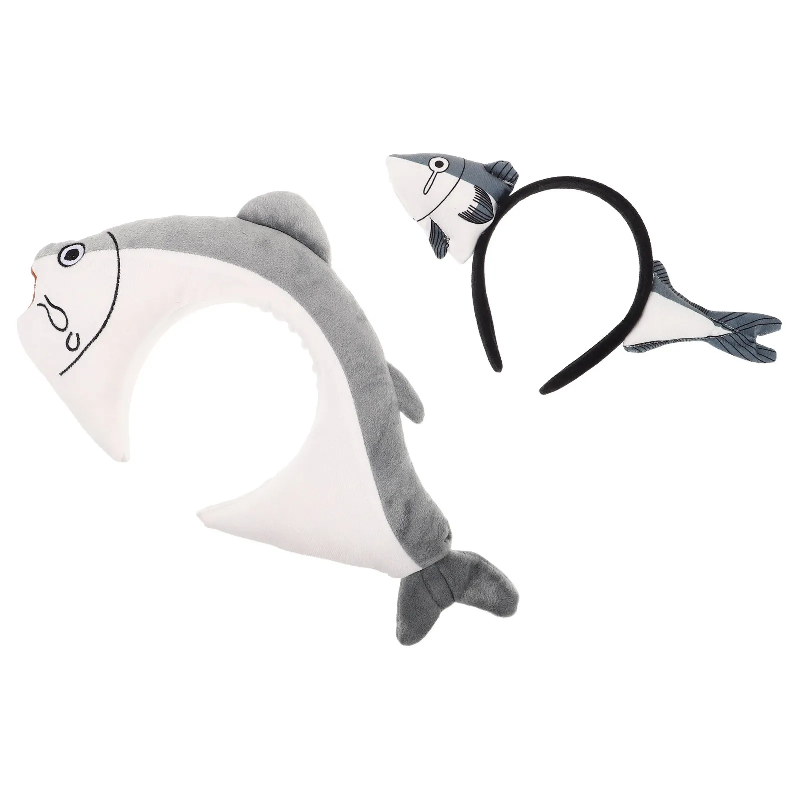 

2Pcs Funny Salted Fish Headband Cartoon Sea Animal Hair Hoops Party Halloween Costume Accessories Women Adults Kids