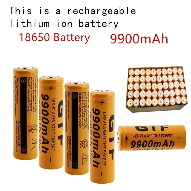 100%New 18650 Battery 3.7V 9900 MAH Rechargeable Lithium Ion Battery Is A New High-quality LED Hot Flashlight  Battery Wholesale