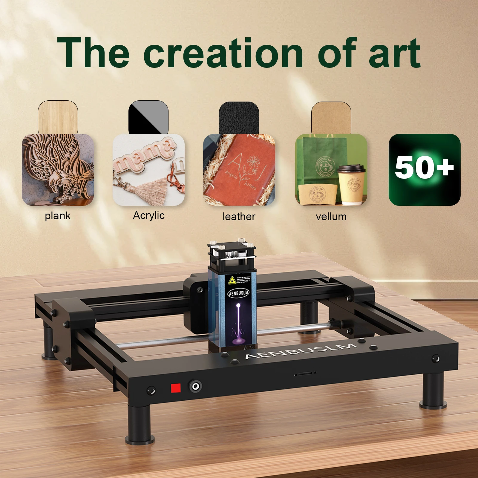AENBUSLM Mini Lasergraveermachine 6W/10W/20W, Lasergraveerapparaat, Lasersnijmachine, Werkgebied 150mm*150mm voor DIY-knutselwerk