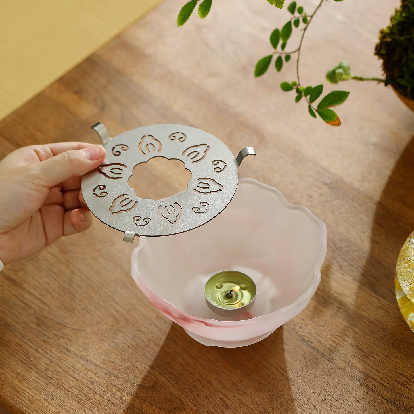 Flower Shadow Zen Heart Glazed Tea Warmer Roasted Tea Suit Teacup Insulation Base Tea Warmer Kung Fu Accessories