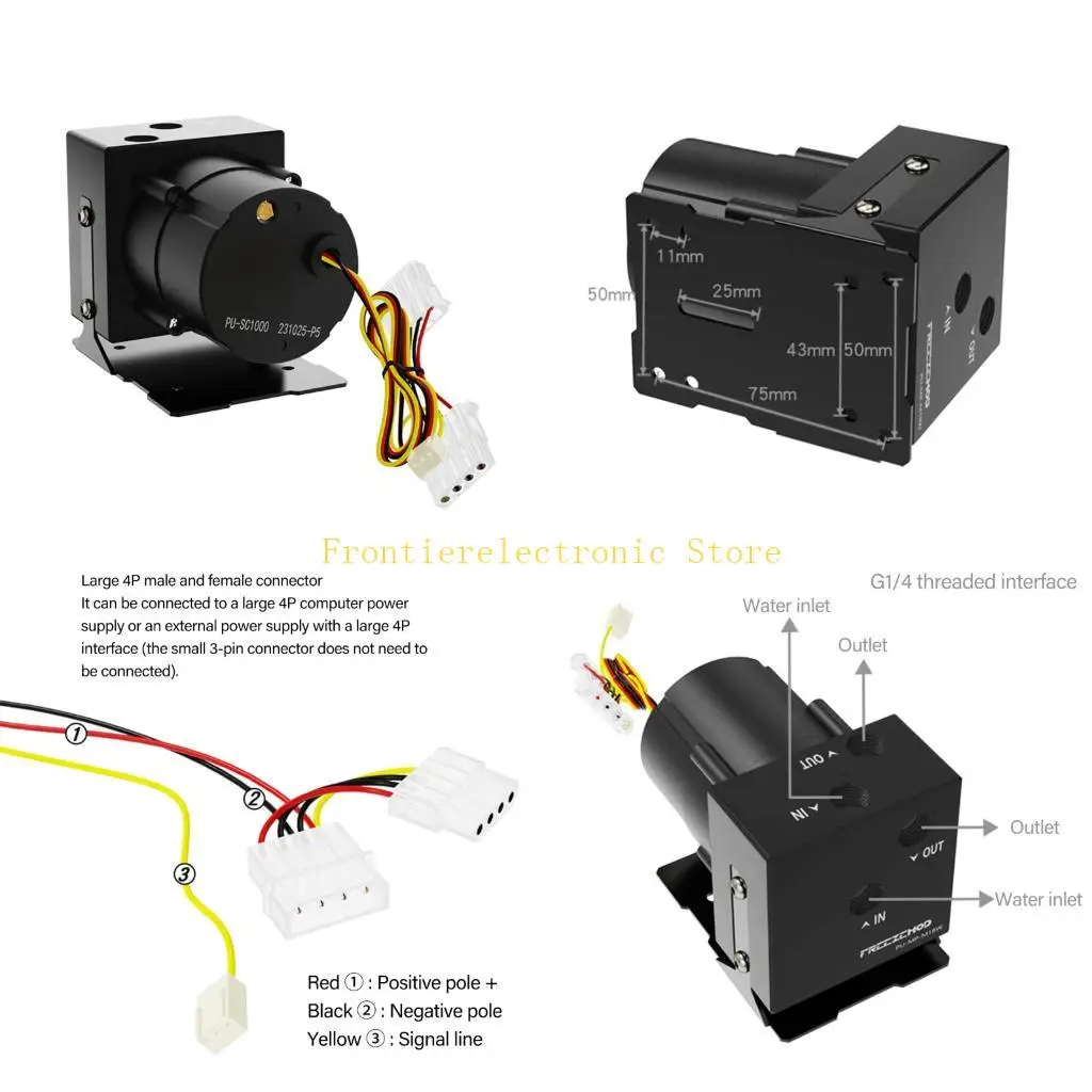 

G8DB M18W Powerful Computer Water Cooling Fluid Building 1200L/H Manual Speed Control Replacement for PC