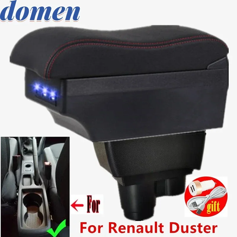 

For Renault Dacia Duster 2 3 Ⅱ Ⅲ Armrest Box 2018-2022 Auto Central Console Storage Car Accessories with USB Charging