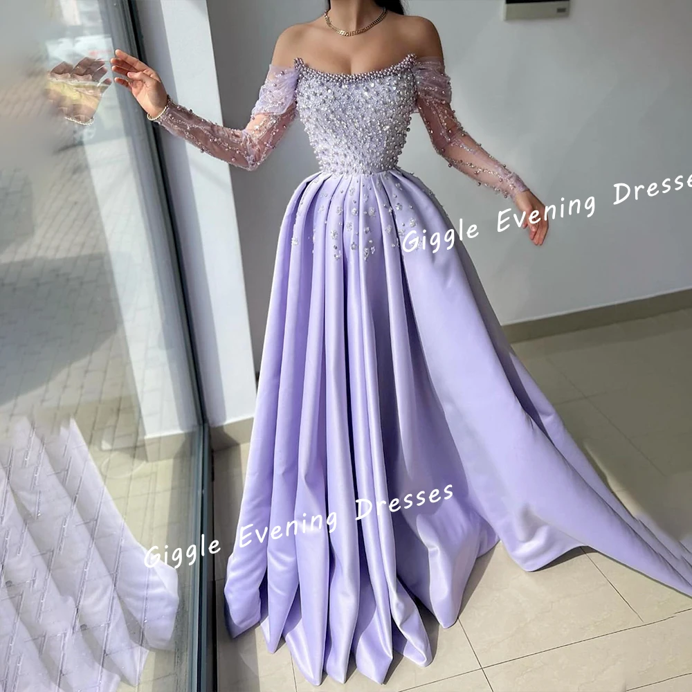 Strapless Beading Satin Nobility Prom Gown Saudi Arab Formal A-Line Floor-Length Pretty Elegant Ladies Evening Dresses 2024