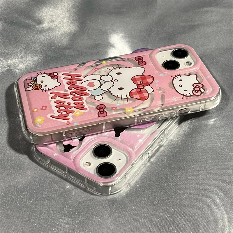 NEW Hello Kitty Air Cushion Phone Case For iPhone16 15 14 13 Pro Max Kuromi Cute 11 12 Pro 7 8 Plus Anti drop X XS XR Soft Cover