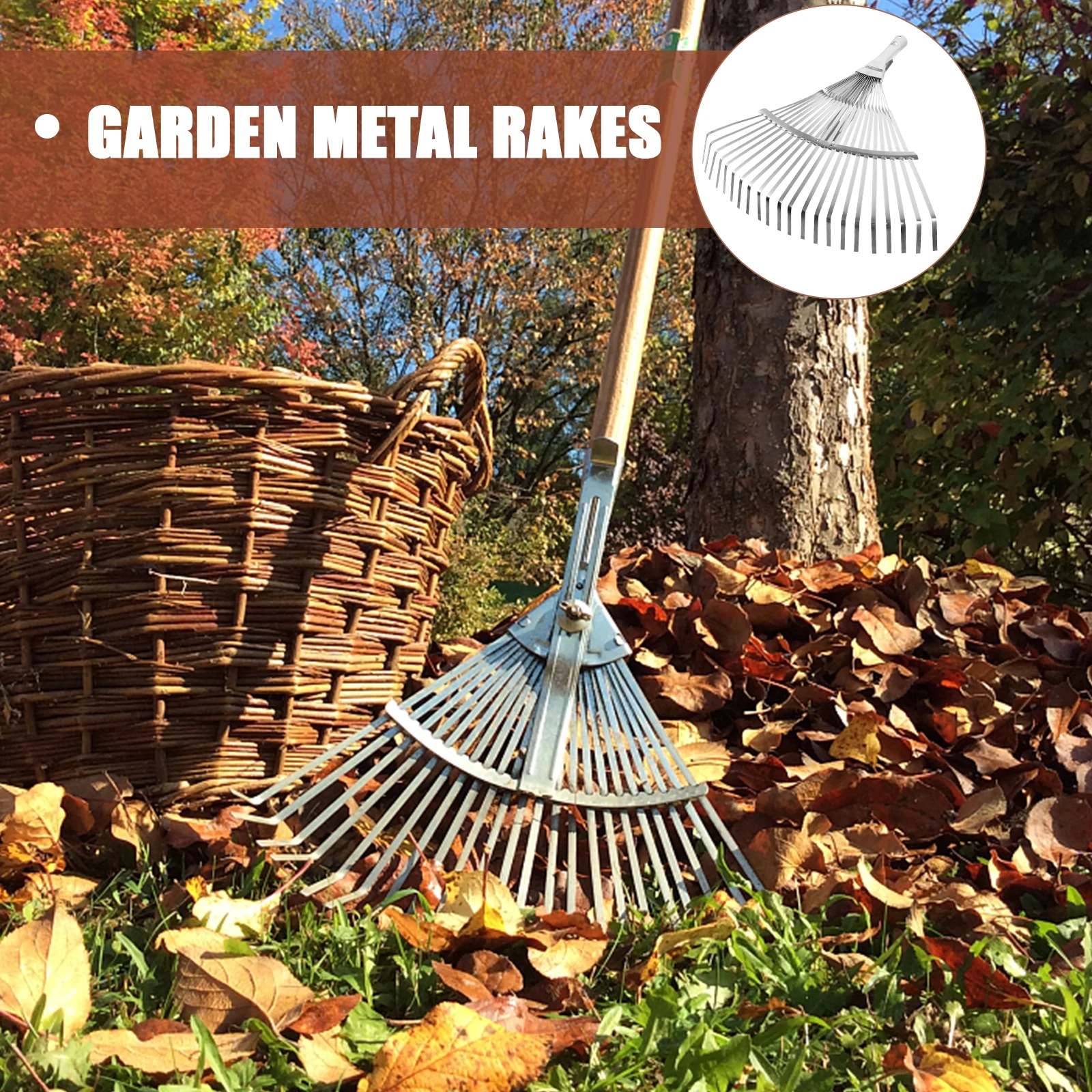 

Telescopic Teeth Leaves Rake For Lawn Stainless Steel Extendable Garden Metal Rake for Leaves Lawn Yard Gardening Tools