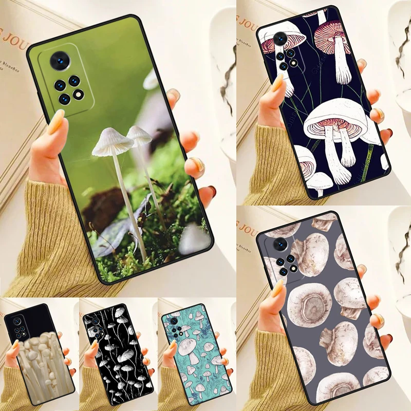 Tall White Mushroom Vegetable Case For Samsung Galaxy S24 Plus S23 S20 S21FE Lite S22 Ultra Note 20 S8 S9 S10 Phone Coque