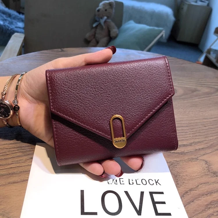 

Кошелек для женщин Gold Melody: модный, из мягкой воловьей кожи, с множеством отделений для карт, стильный дизайн, держатель для денег.