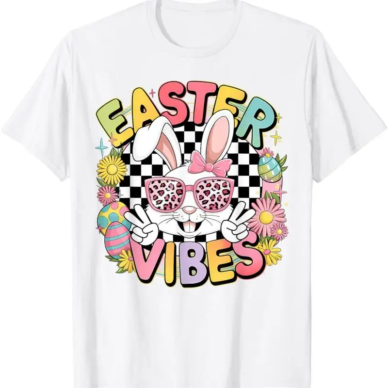 

Женская футболка Groovy Happy Easter Vibes Bunny для девочек