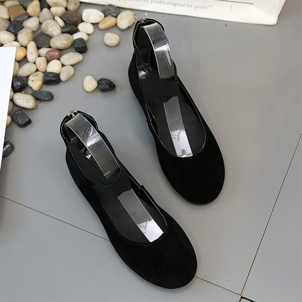

1Pair Casual Flat Heel Female Shoes Black Size 38 Breathable Lightweight Comfortable Stylish for Work Dating Wedding