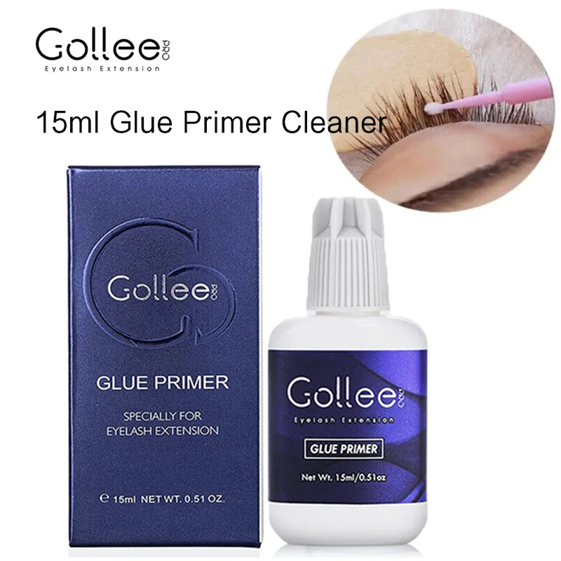 Gollee 15ml Primer per Ciglia Estensioni delle Ciglia Detergente Polvere Proteine Pulizia Profonda Agente di Fissaggio Unimore Adesivo Lash Primer Pro Primer