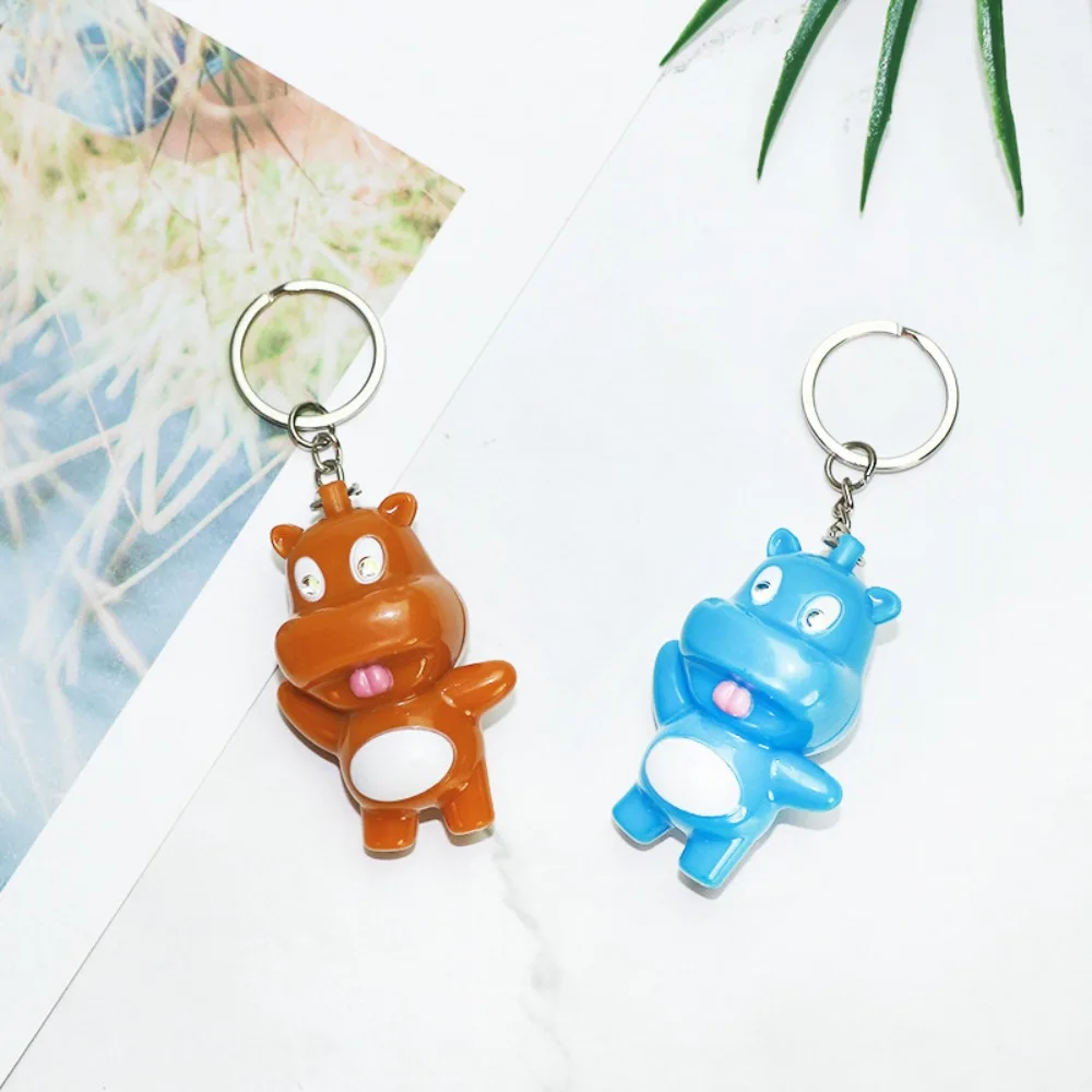 Mini Moo Deng Key Ring Anti-loss Waterproof Bouncing Pig Mu Dang Doll Thai Style Luminiferous Dwarf Hippo Pendant Couple