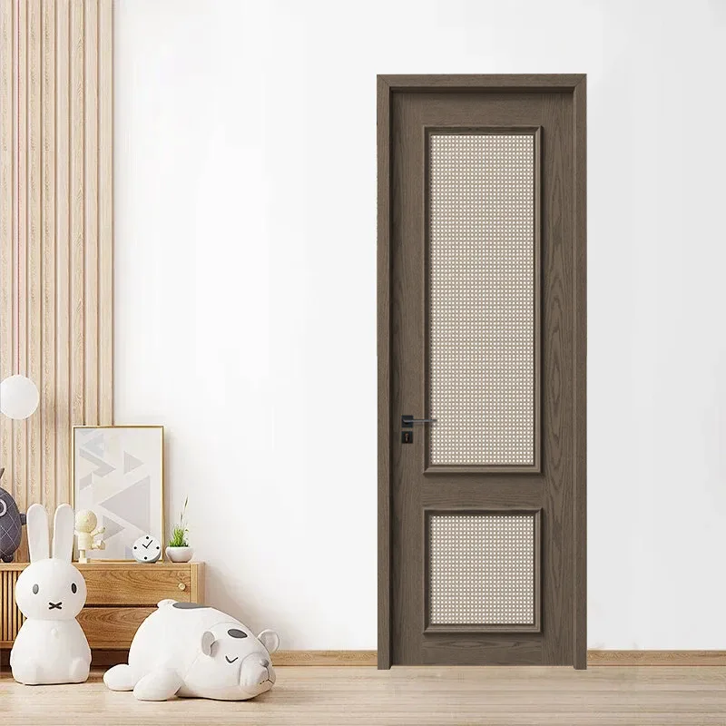 #Solid wood swing door Bedroom door Interior room Composite multi-layer paint  Chinese style Customizable solid wood door New