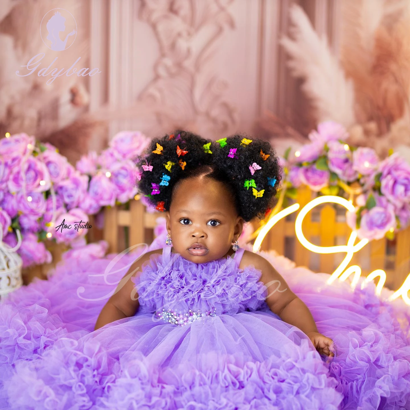 Abito da ragazza di fiori viola rosa per abito da prima comunione di compleanno per bambini di spettacolo di principessa in Tulle con perline