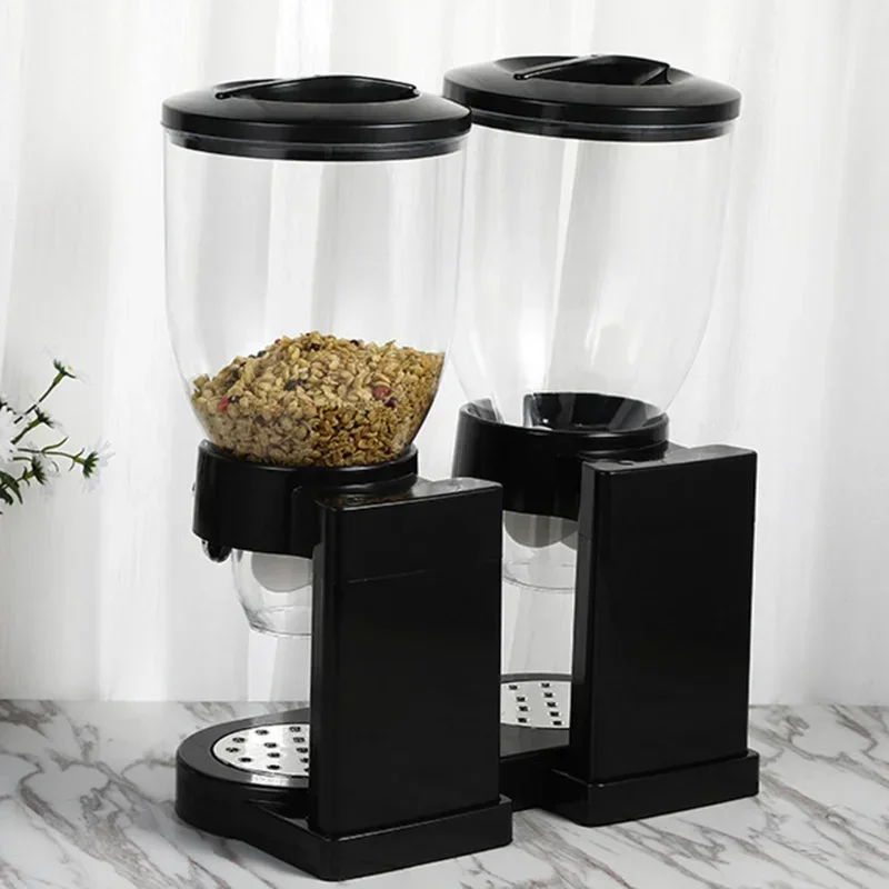 Multifunctional Food Storage Containers Cereal Dry Food Dispenser Storage Container Dual Control Household Kitchen Storage Bottl