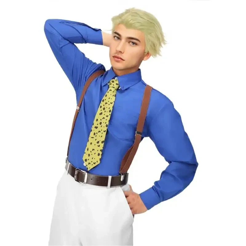 x,3;f\6;h/NewDazcos Kento Nanami cosplay costume men's US size shirt pants uniform suit with tie suspender glasses Hal6;j'3\y,8/ view 6