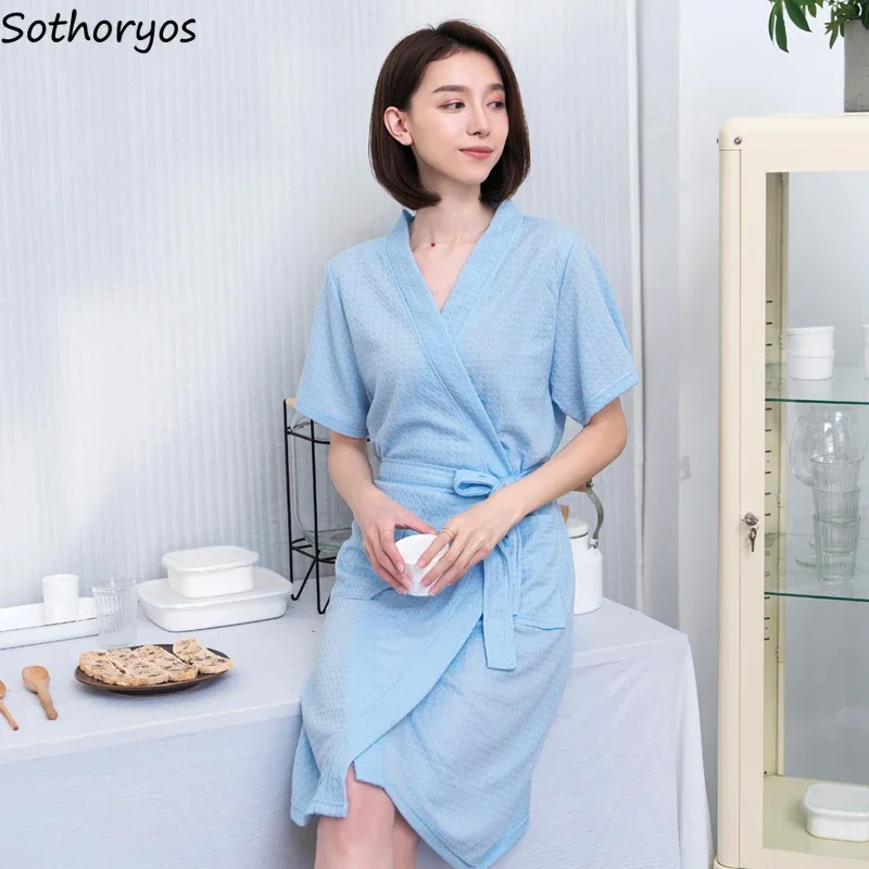 

Women Nightgowns Short Sleeve V-neck Solid Sleepwear Summer Thin Nightdress Home Lounge Wear Couple Casual Simple Sleeping Night