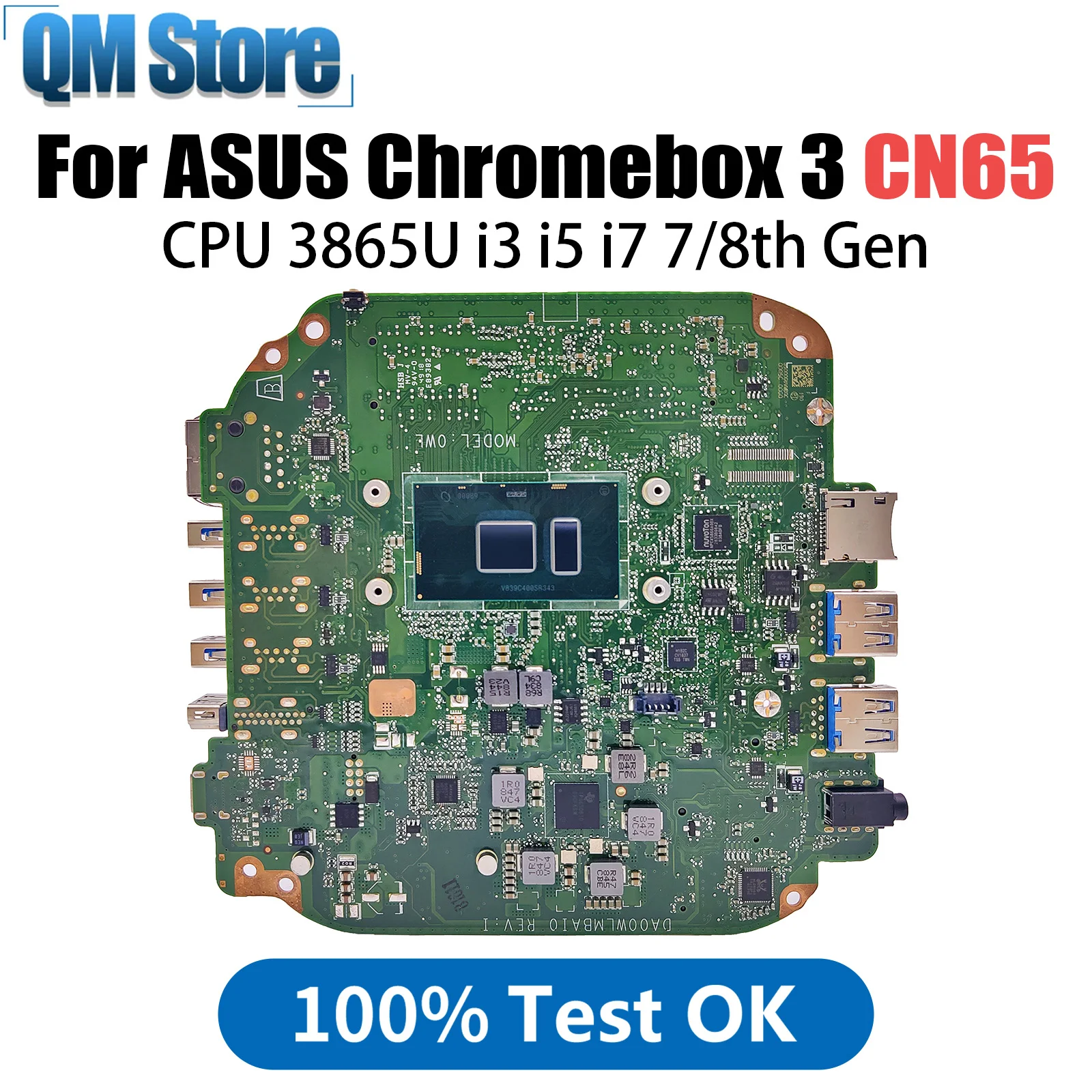 CN65 Mainboard For ASUS ASUS Chromebox 3 CN65 CN65H Laptop Motherboard  with i3-7100U i7-8550U CPU